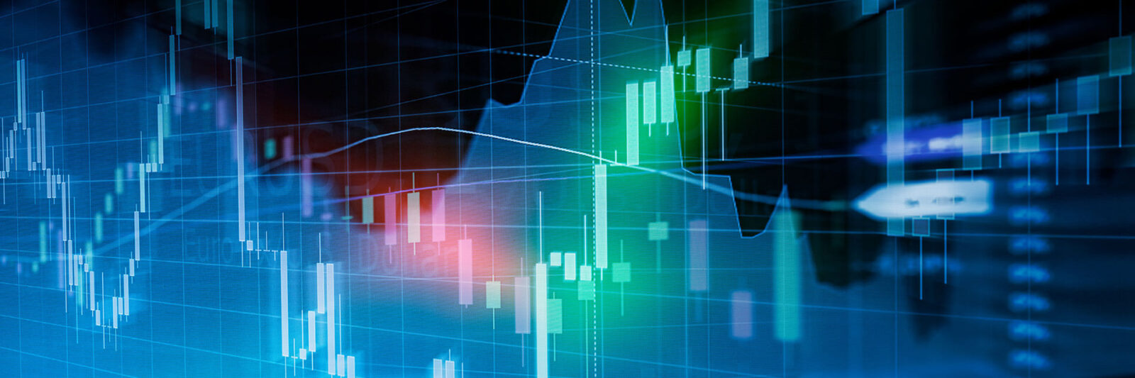 Graphic of multiple stock market charts