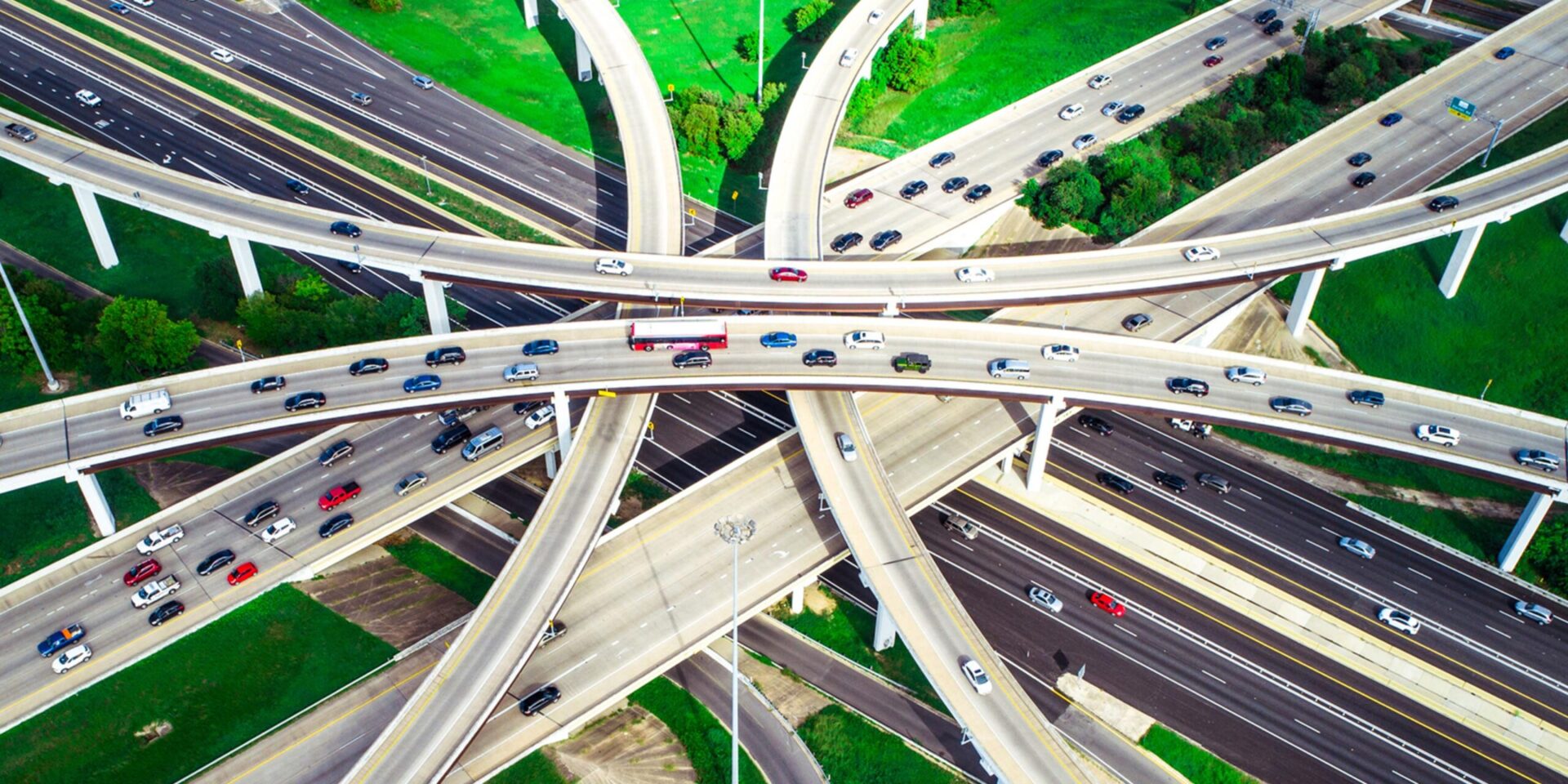 Graphic of multiple freeway intersections.