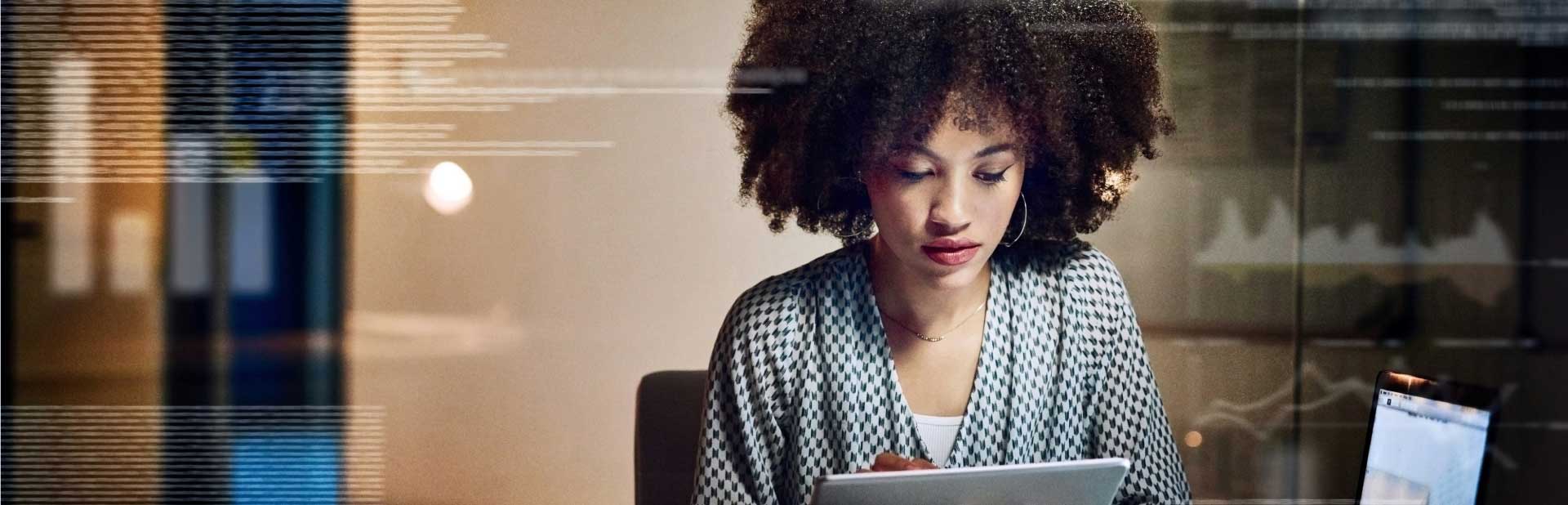Image of woman working on computer