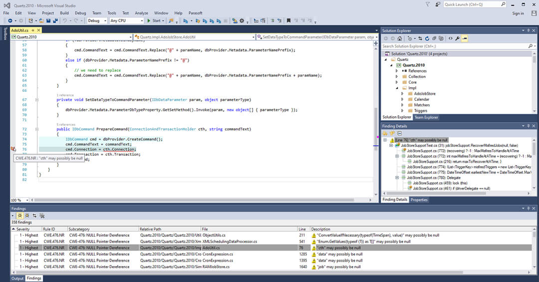 Screenshot of Parasoft dotTEST