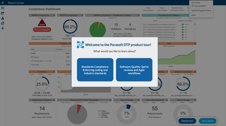 DTP product tour screenshot