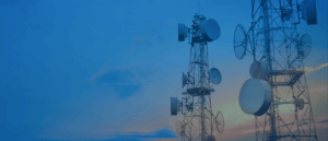 Image of telecommunications towers.