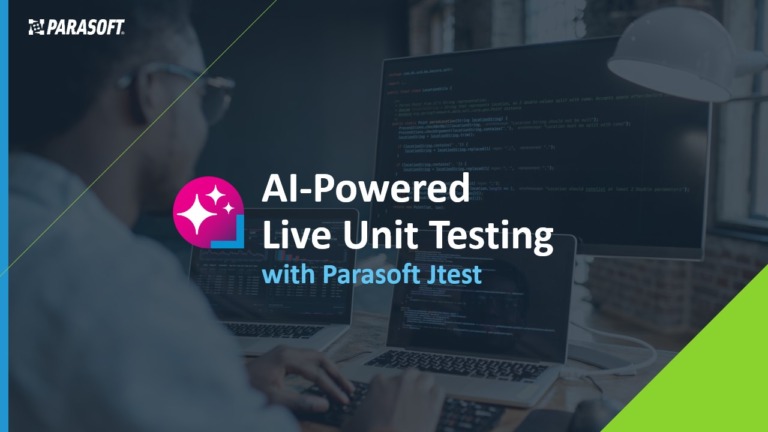 AI-Powered Live Unit Testing with Parasoft Jtest video title slide