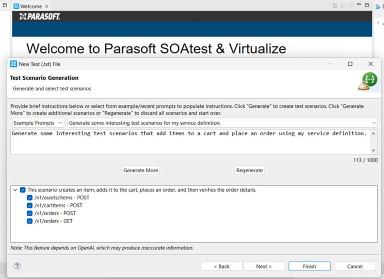 Screenshot of Parasoft SOAtest & Virtualize welcome page